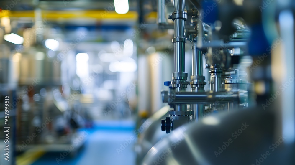A woman in a white lab coat is looking at a tablet while wearing a hard hat. She is in a factory setting A woman in a white lab coat is looking at a tablet while wearing a hard hat. She is in a factory setting
