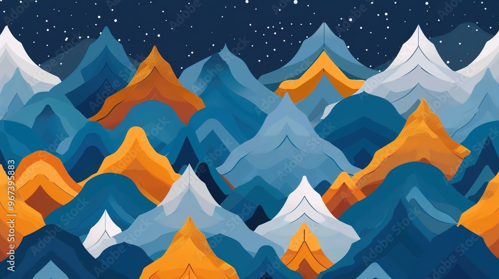 Obraz premium mountain pattern seamless wallpaper