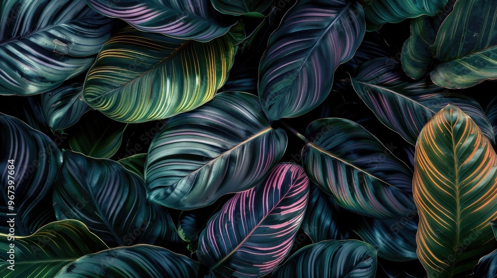 Close up Background of a Calathea Leaf Close up Background of a Calathea Leaf