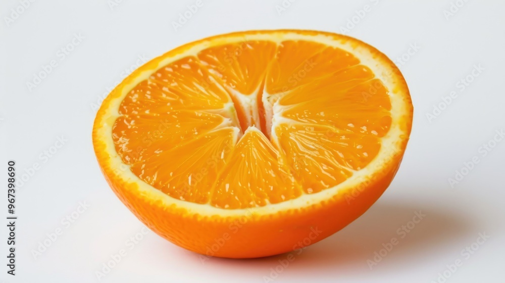Fototapeta premium Close up image of a ripe orange quarter on a white background isolated