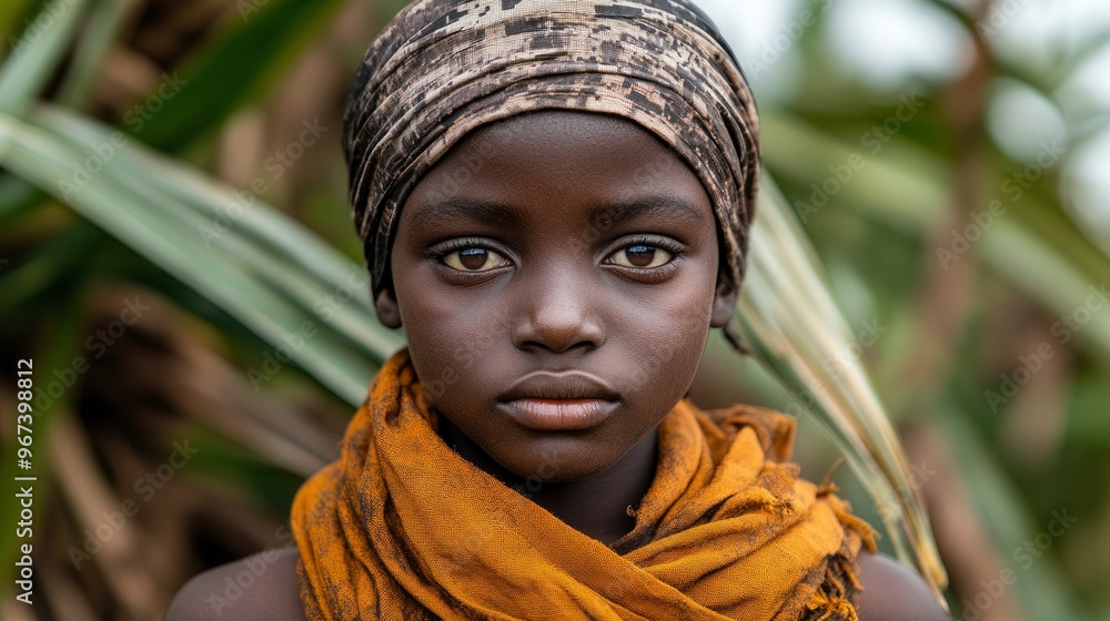 Young African Girl Portrait with Intriguing Eyes Young African Girl Portrait with Intriguing Eyes