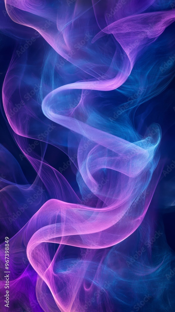 Abstract violet and blue smoke on dark background, ethereal movement and calm concept Abstract violet and blue smoke on dark background, ethereal movement and calm concept