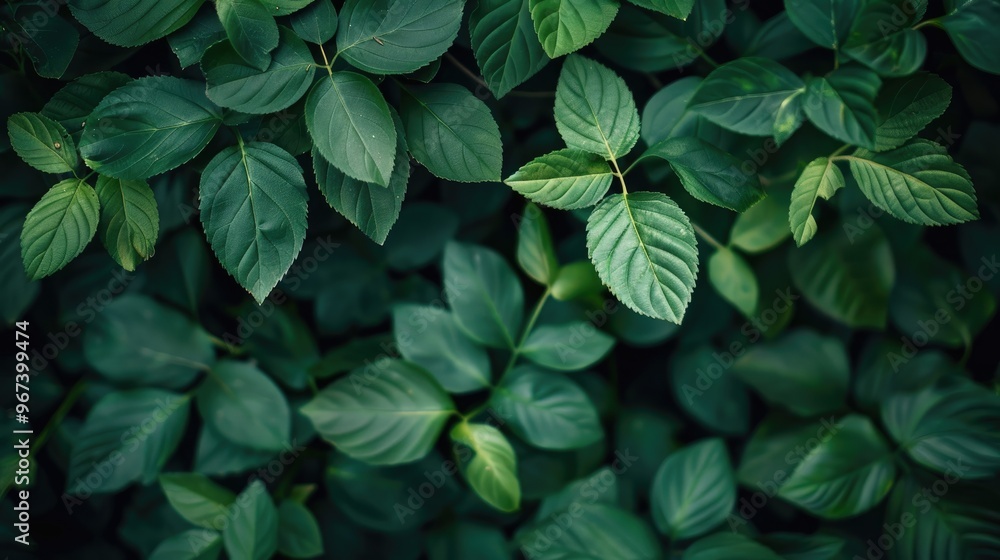 Close up image of green foliage branches Close up image of green foliage branches