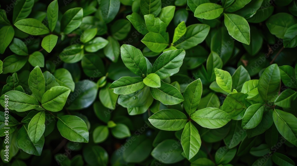 Close up image of green foliage branches Close up image of green foliage branches