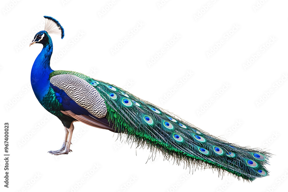 Fototapeta premium peacock with feathers ON transparent background