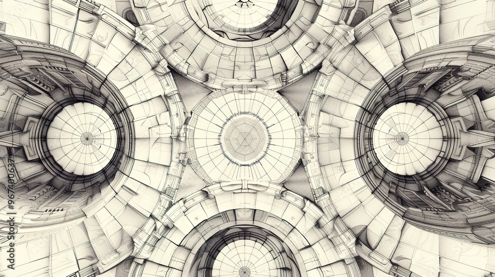 Obraz premium architectural pattern wallpaper