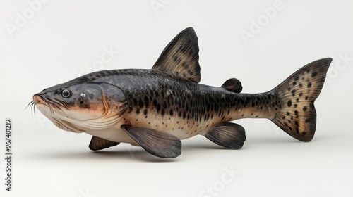 Redtail catfish clipart, element, 3D illustration, realistic, isolated on white background photo