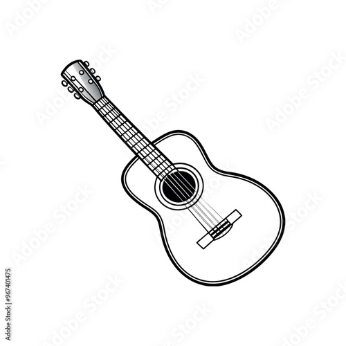 acoustic guitar Clipart isolated vector illustration