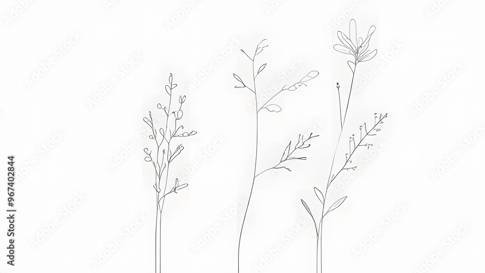 Minimalist botanical line art with simple and clean floral drawings, ideal for modern illustrations and nature-inspired designs. Minimalist botanical line art with simple and clean floral drawings, ideal for modern illustrations and nature-inspired designs.