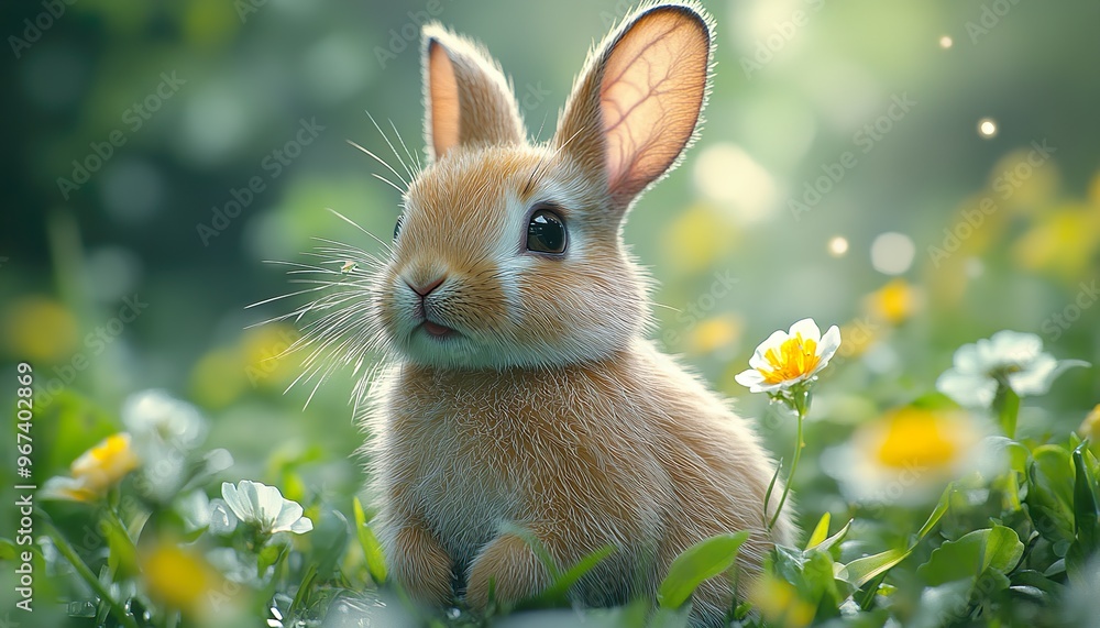 Fototapeta premium rabbit on the grass