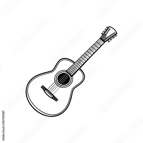 acoustic guitar Clipart isolated vector illustration