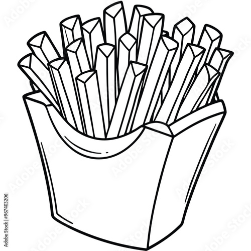 French Fries in Box Vector illustration PNG