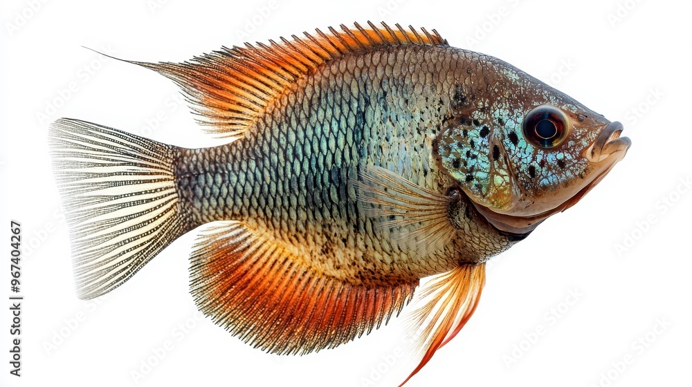Fototapeta premium Giant gourami clipart, element, 3D illustration, realistic, isolated on white background