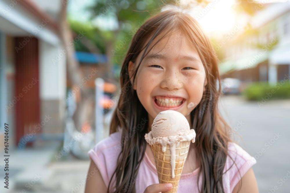 Cheerful young girl enjoying tasty dish bright smile. Charming girl's face animated joy enjoying refreshment. Youthful exuberance captured candid moment of savoring food. Cheerful young girl enjoying tasty dish bright smile. Charming girl's face animated joy enjoying refreshment. Youthful exuberance captured candid moment of savoring food.