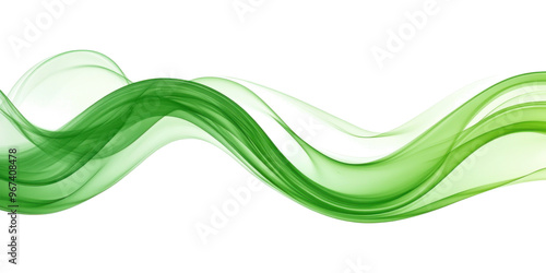 Obraz na płótnie abstract green wave curve isolated on transparent background, flowing ribbon design element, PNG w salonie