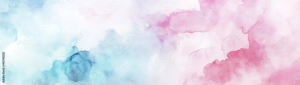 Obraz premium A soft watercolor background featuring blended blue and pink hues, perfect for presentations and art projects.