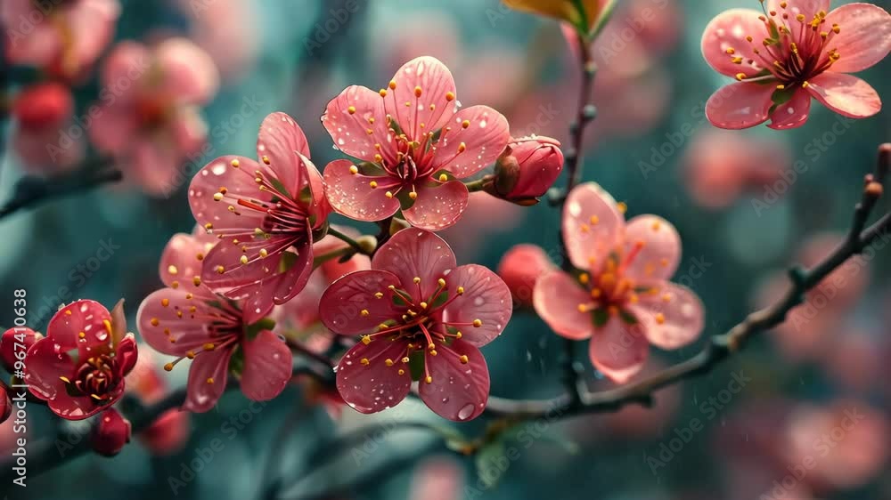 Beautiful cherry blossoms in full bloom capturing the essence of spring in a tranquil garden