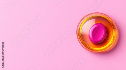 Pink and Yellow Abstract Shapes on Pink Background