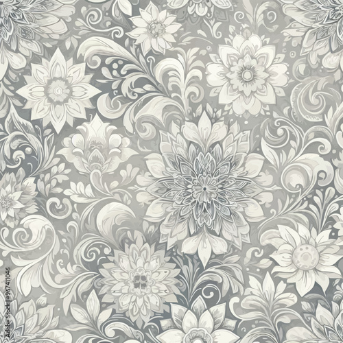 Wallpaper Mural seamless floral pattern Torontodigital.ca