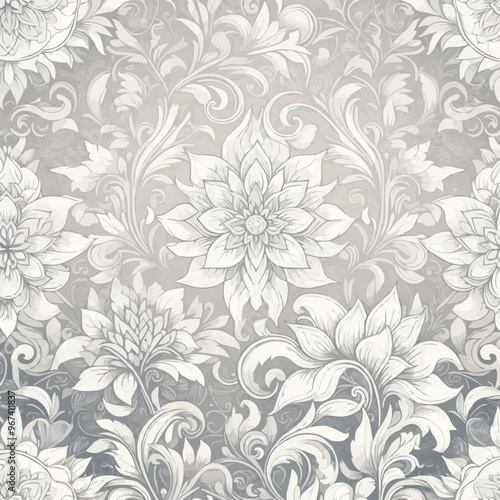 Wallpaper Mural seamless floral pattern Torontodigital.ca