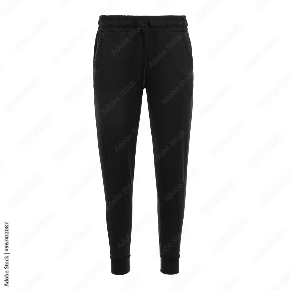 Black tracksuit bottoms isolated on white background Black tracksuit bottoms isolated on white background