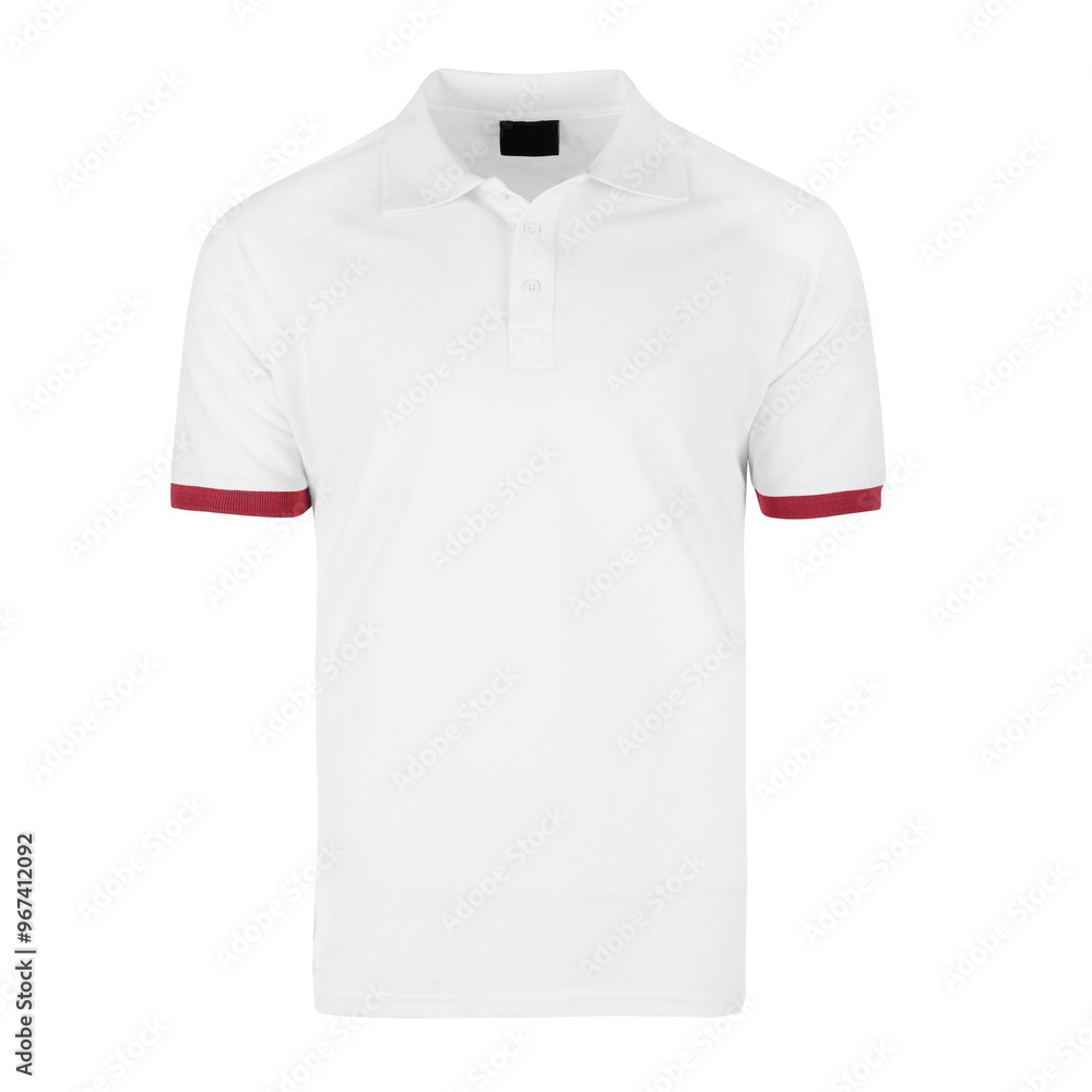 white male polo shirt with red stripes on the sleeves white male polo shirt with red stripes on the sleeves