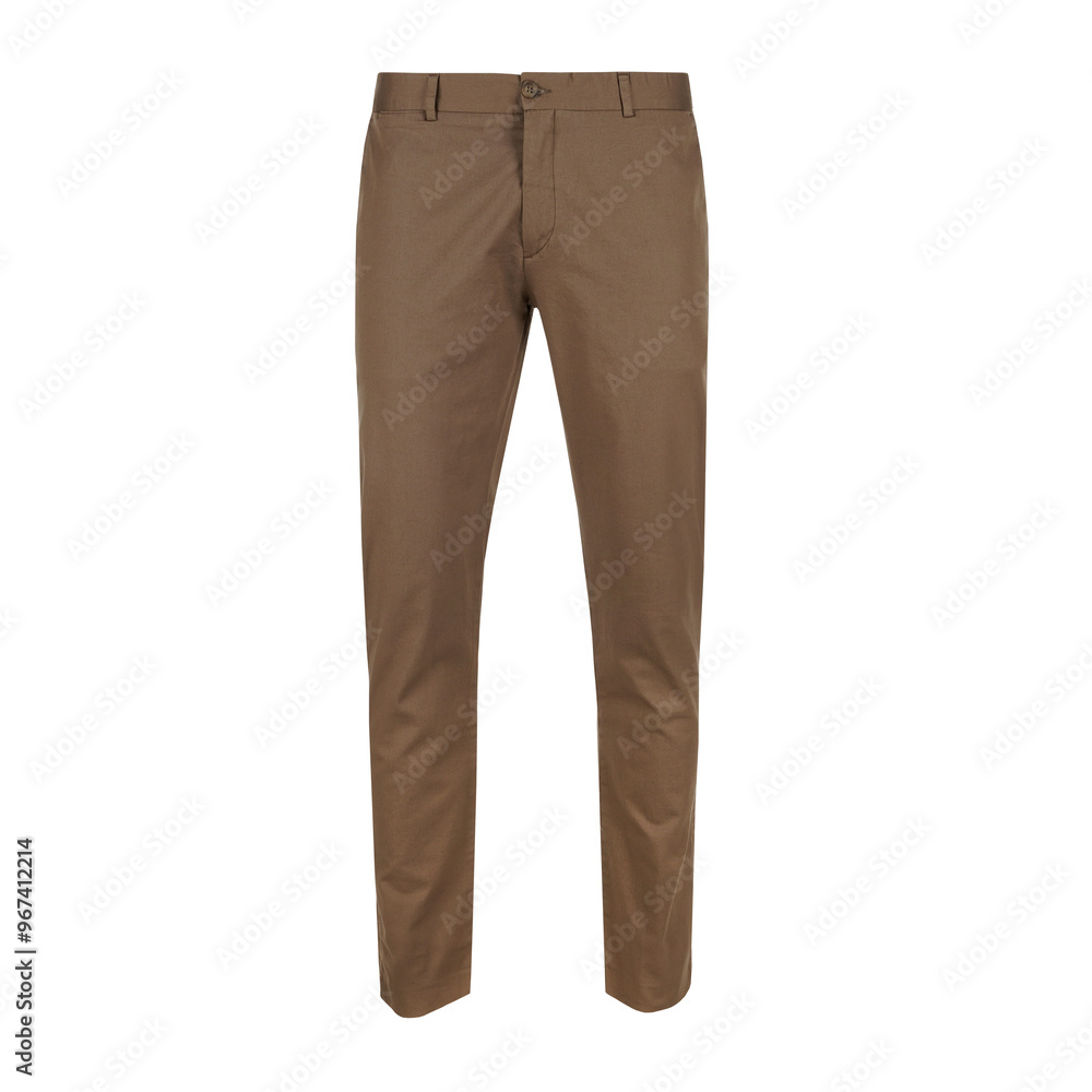 Brown men's elegant trousers isolated on white background Brown men's elegant trousers isolated on white background