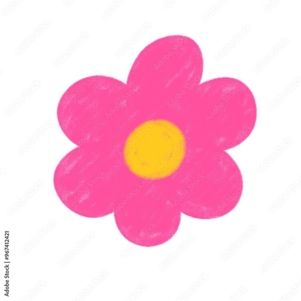 Flower Kindergarten Crayon Drawing