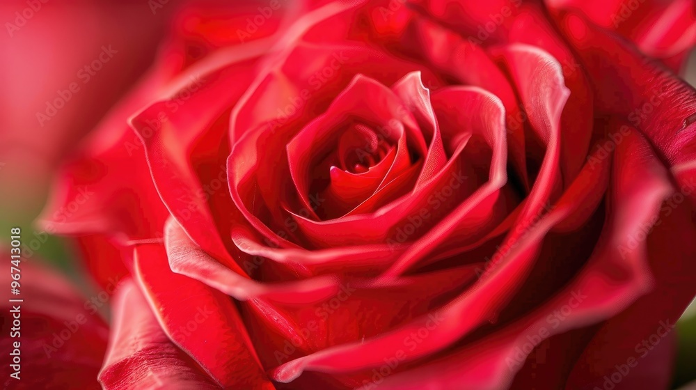 Close up view of a beautiful red rose for Valentine s Day