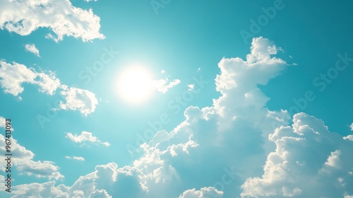 Blue sky cloud gradient light white background. Beauty dummer clear cloudy in sunshine calm bright winter air bacground. environment day horizon skyline view spring photo