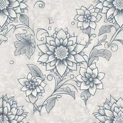 Wallpaper Mural seamless floral pattern Torontodigital.ca