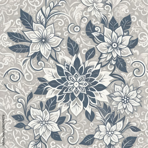 Wallpaper Mural seamless floral pattern Torontodigital.ca