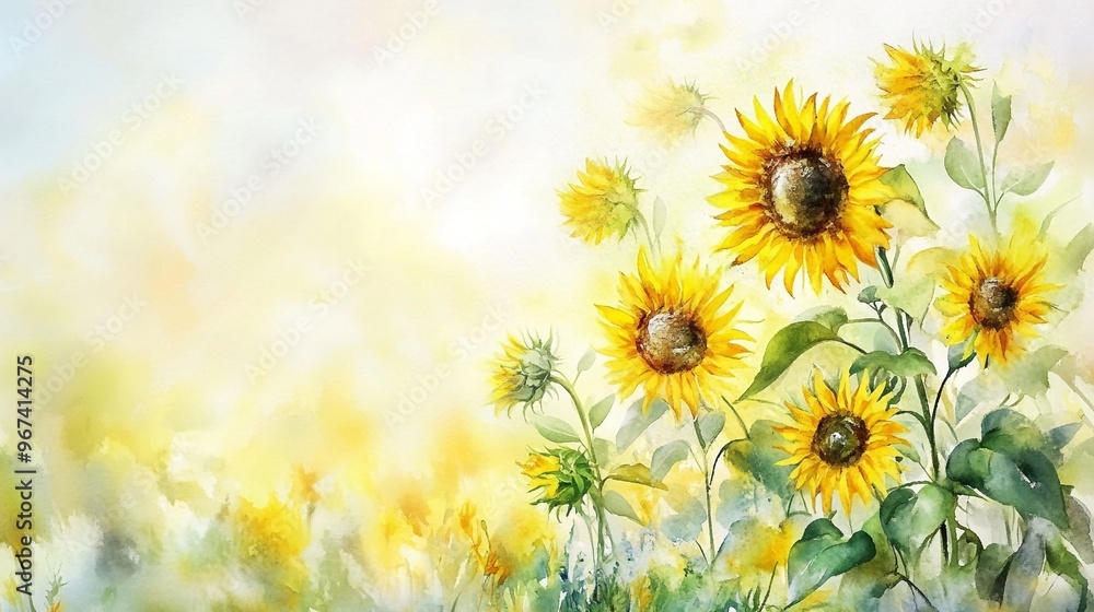 Lush flourishing sunflower field on a sunny summer day featuring an abundance of vibrant yellow sunflower blossoms against a backdrop of green foliage and a bright cloudless sky Lush flourishing sunflower field on a sunny summer day featuring an abundance of vibrant yellow sunflower blossoms against a backdrop of green foliage and a bright cloudless sky