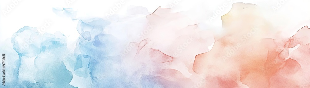 Fototapeta premium A soft, abstract watercolor background featuring gentle shades of blue and pink, perfect for creative and artistic projects.