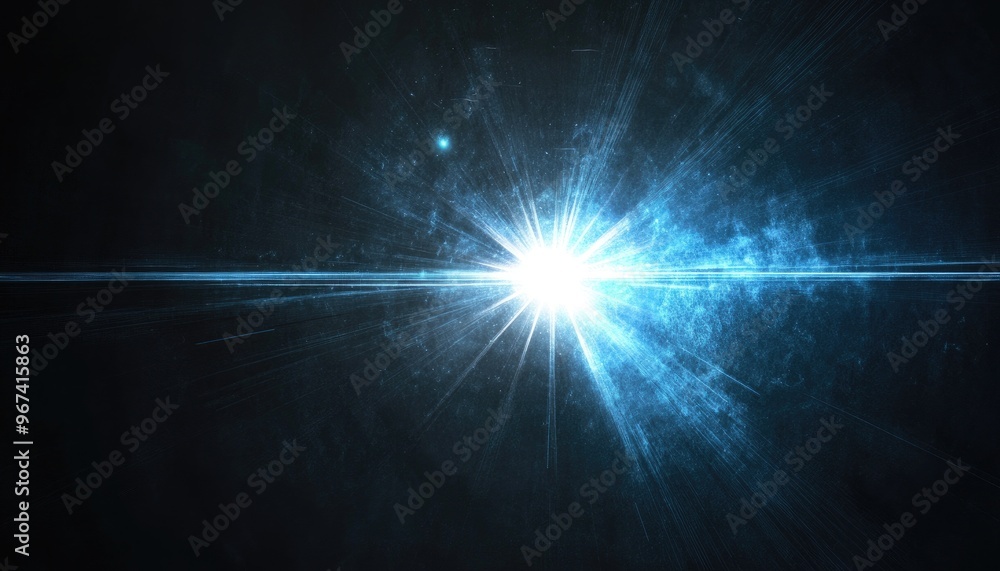Line art illustration depicting a light flare special effect against a dark background Line art illustration depicting a light flare special effect against a dark background