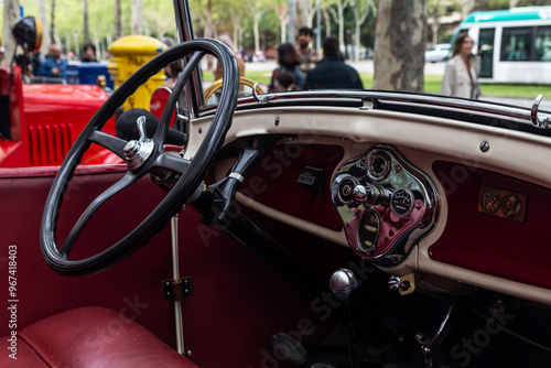 Dashboard of an old retro car of 1920s