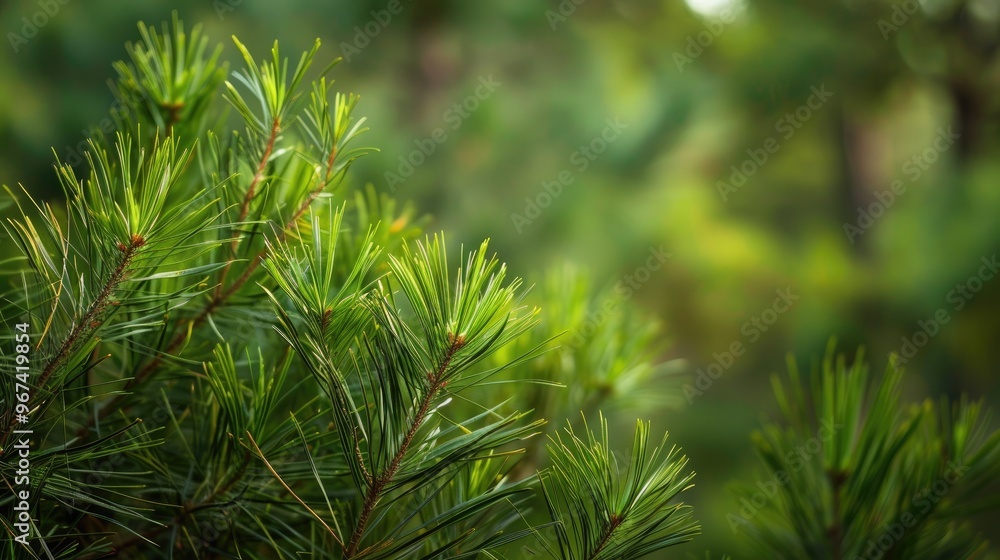 Closeup view of wild plants in a summer pine forest Closeup view of wild plants in a summer pine forest