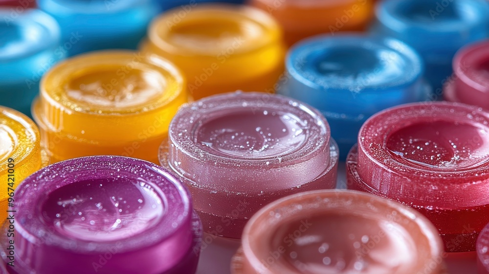 Colorful Round Jars With Glossy Lids Colorful Round Jars With Glossy Lids