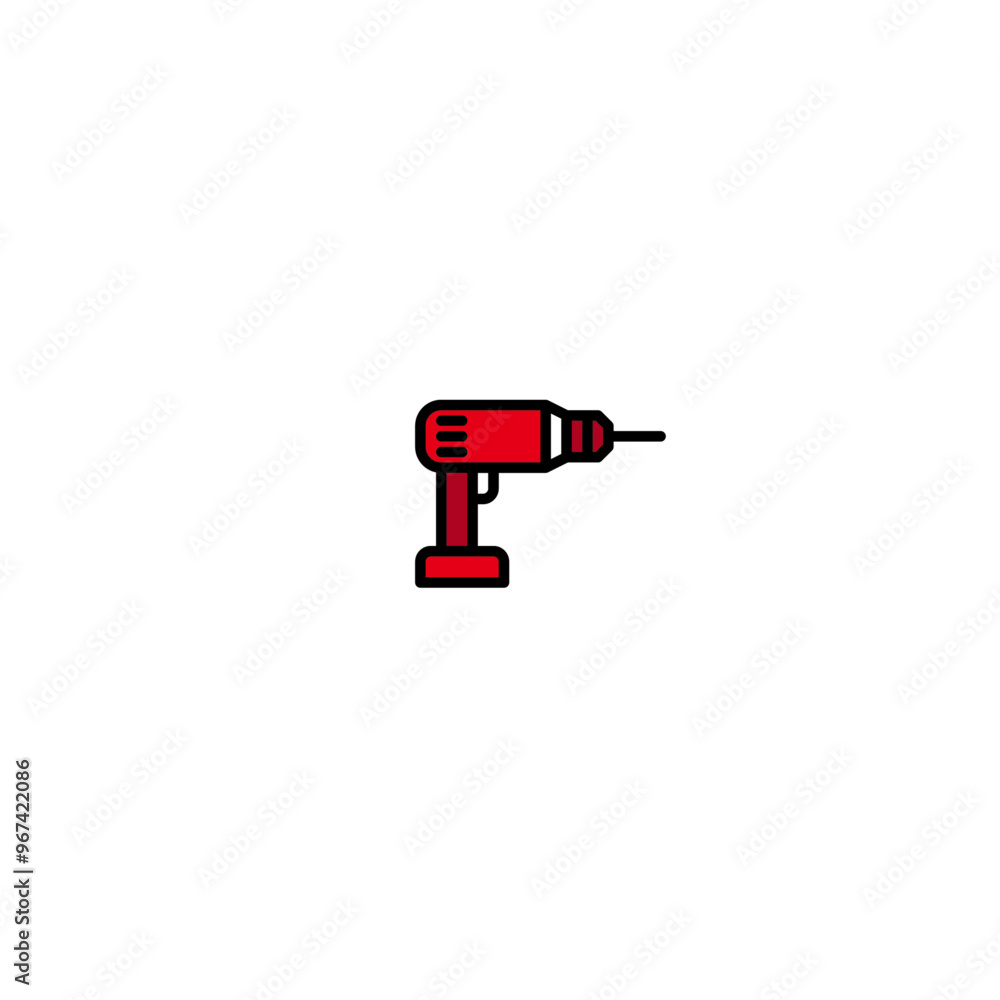 Drill machine icon logo flat vector design Drill machine icon logo flat vector design