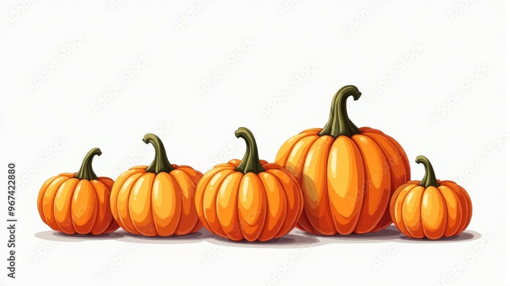 Cute Pumpkin Illustration Isolated on White Background for Halloween and Autumn Decorations Cute Pumpkin Illustration Isolated on White Background for Halloween and Autumn Decorations