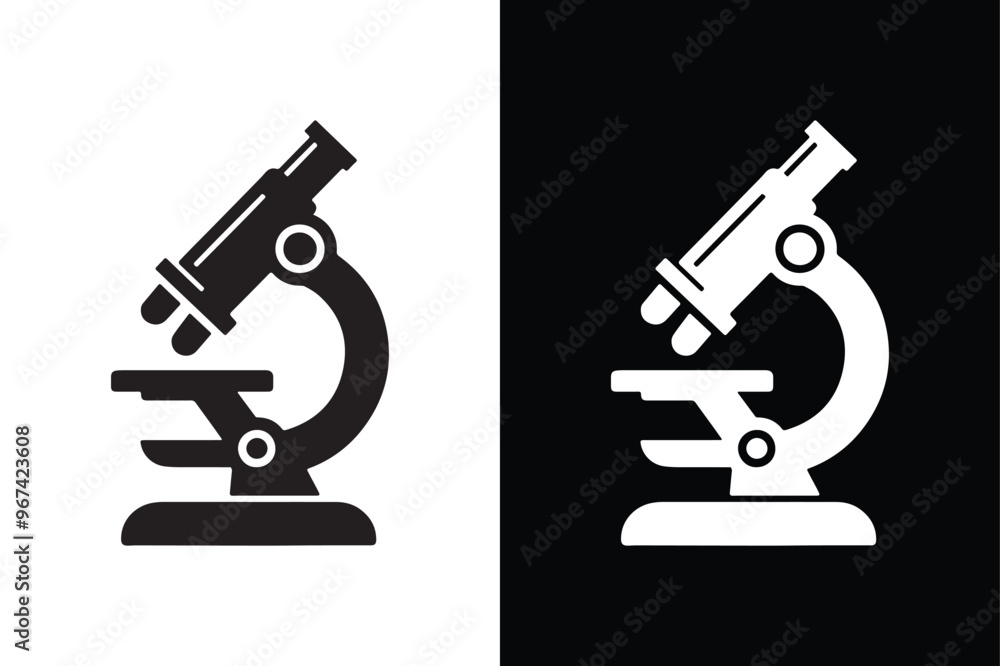 Black And White Microscope Vector Elegant Simplicity. Black And White Microscope Vector Elegant Simplicity.