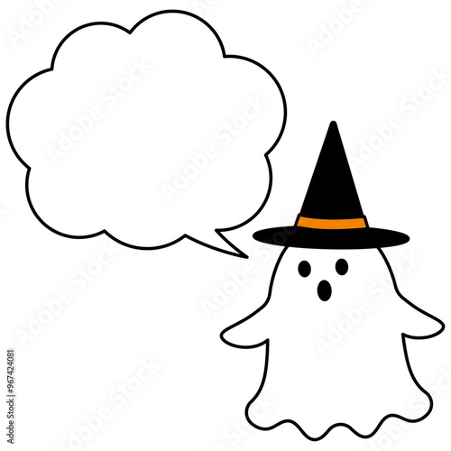 かわいいおばけとふきだし