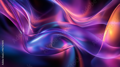 Wallpaper Mural Blurred Boundaries: Digital Art with Gradient Colors and Radiant Shapes Torontodigital.ca