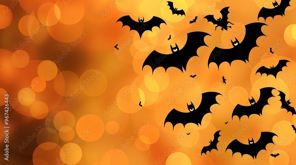 A spooky Halloween Ghost Festival background with bats. The bats are flying around in the dark night sky. There might be a haunted house or a creepy cemetery in the background A spooky Halloween Ghost Festival background with bats. The bats are flying around in the dark night sky. There might be a haunted house or a creepy cemetery in the background