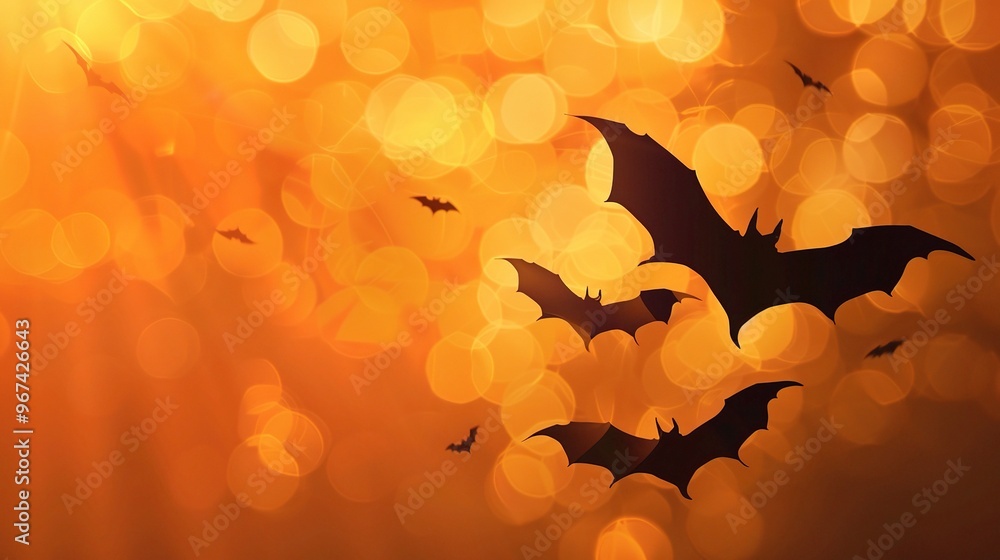 A spooky Halloween Ghost Festival background with bats. The bats are flying around in the dark night sky. There might be a haunted house or a creepy cemetery in the background A spooky Halloween Ghost Festival background with bats. The bats are flying around in the dark night sky. There might be a haunted house or a creepy cemetery in the background