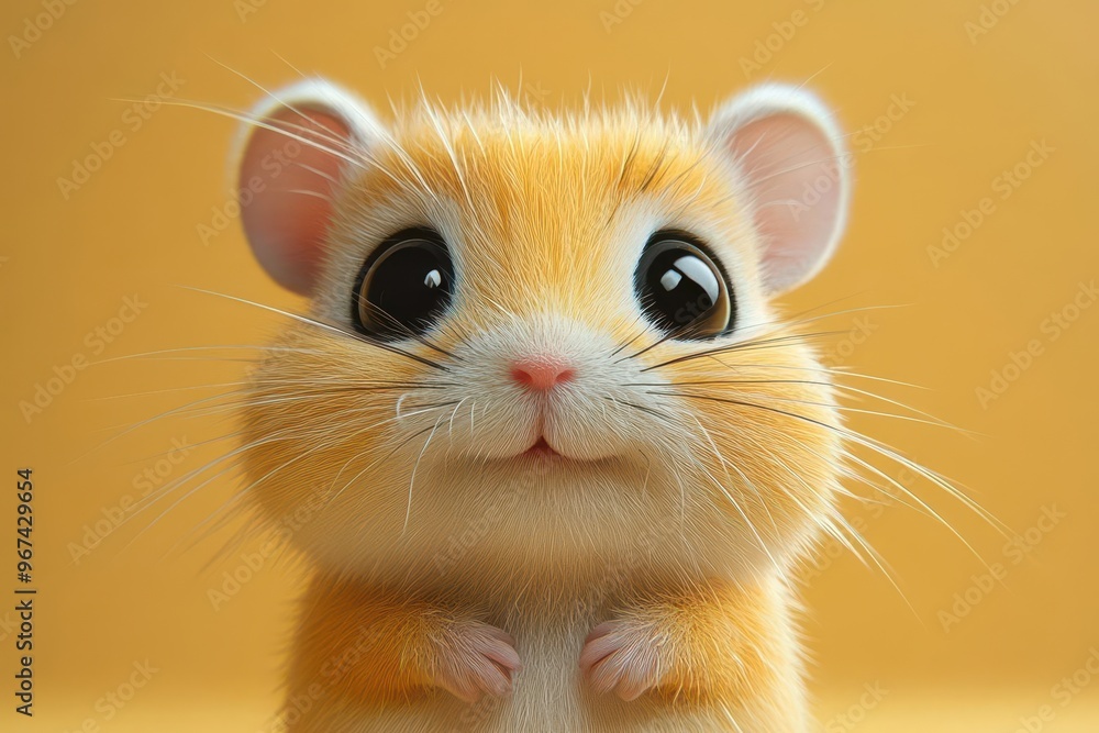 whimsical 3d cartoon gerbil with oversized eyes and fluffy fur vibrant colors playful expression and exaggerated features adorable character design on simple pastel background whimsical 3d cartoon gerbil with oversized eyes and fluffy fur vibrant colors playful expression and exaggerated features adorable character design on simple pastel background