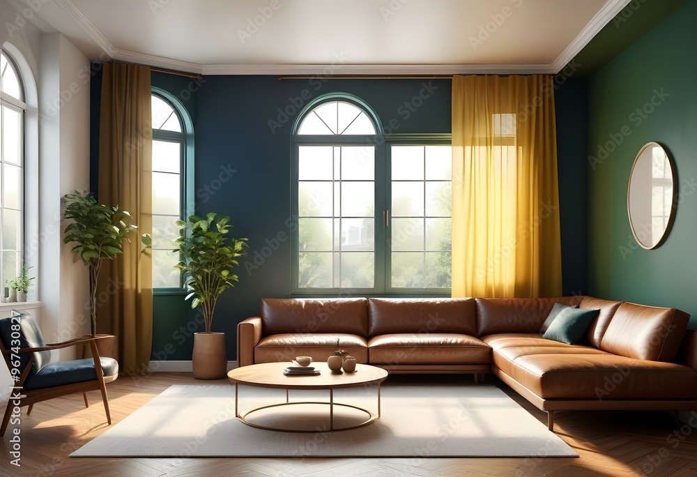 Photo modern style interior room 3d illustration Photo modern style interior room 3d illustration
