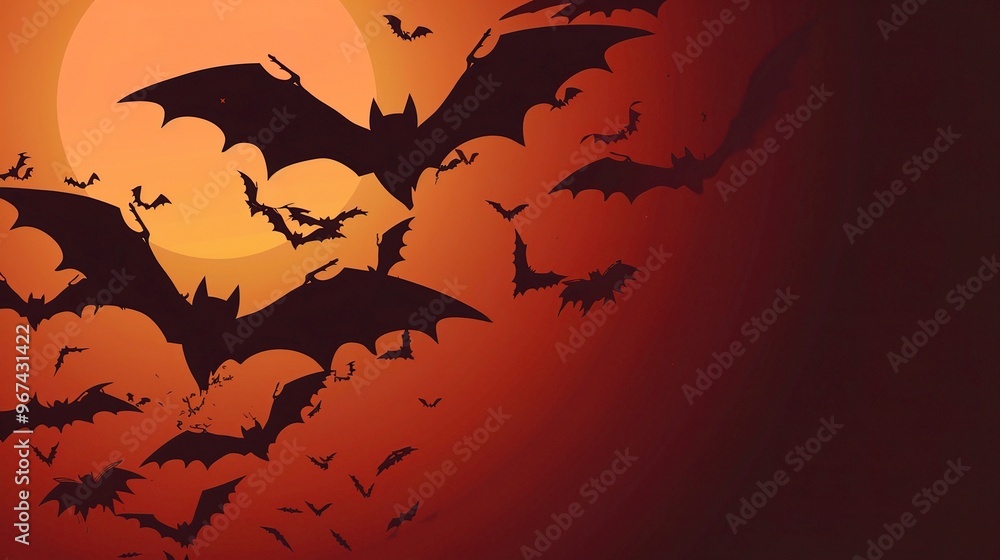 A spooky Halloween Ghost Festival background with bats. The bats are flying around in the dark night sky. There might be a haunted house or a creepy cemetery in the background A spooky Halloween Ghost Festival background with bats. The bats are flying around in the dark night sky. There might be a haunted house or a creepy cemetery in the background