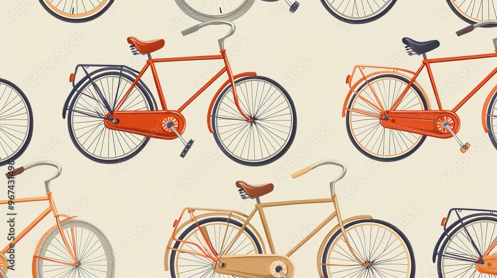 Obraz premium bicycle pattern seamless wallpaper