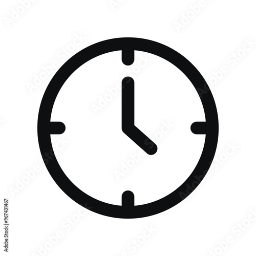 Clock icon vector, Time symbol 10